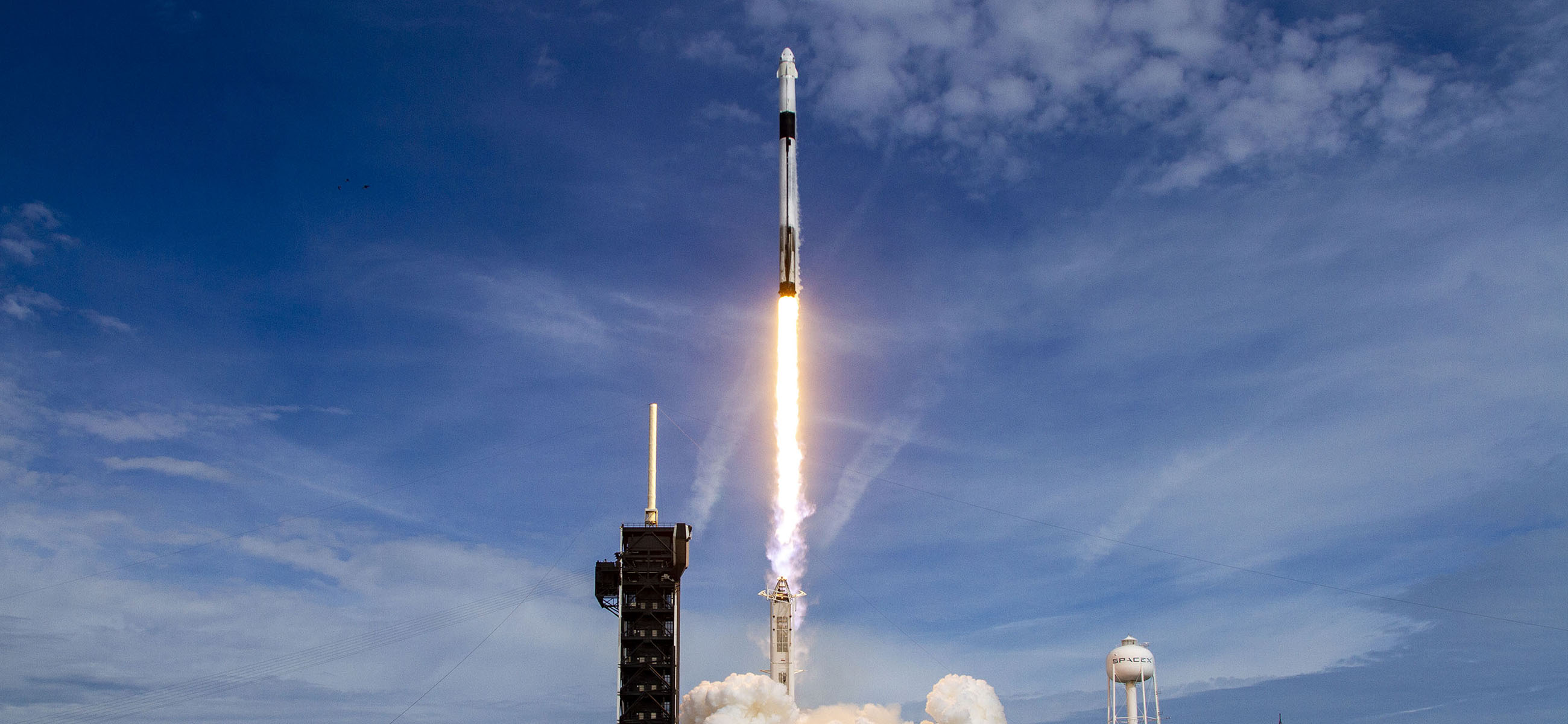 Falcon 9 lifts off with Dragon for an in-flight test of the Crew Dragon abort system