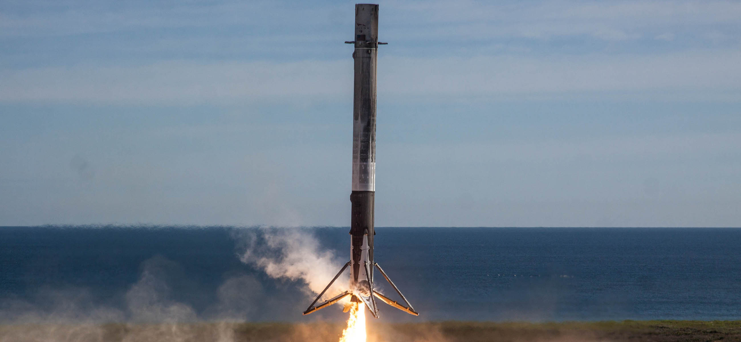 Falcon 9 lands at Cape Canaveral